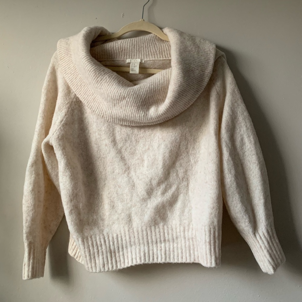 H&M off-shoulder cream sweater